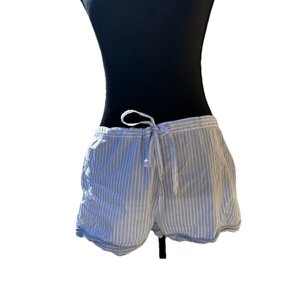 Marigot Amboise Short Pajama Set Sky Blue Striped Size Medium 100% Cotton Summer - Picture 3 of 13